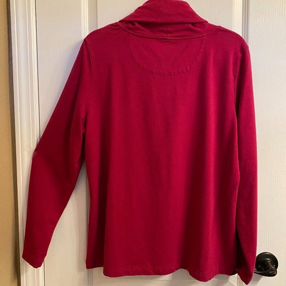 Lands' End Cowl Neck Long Sleeve Raspberry Top size XL - Picture 3 of 7
